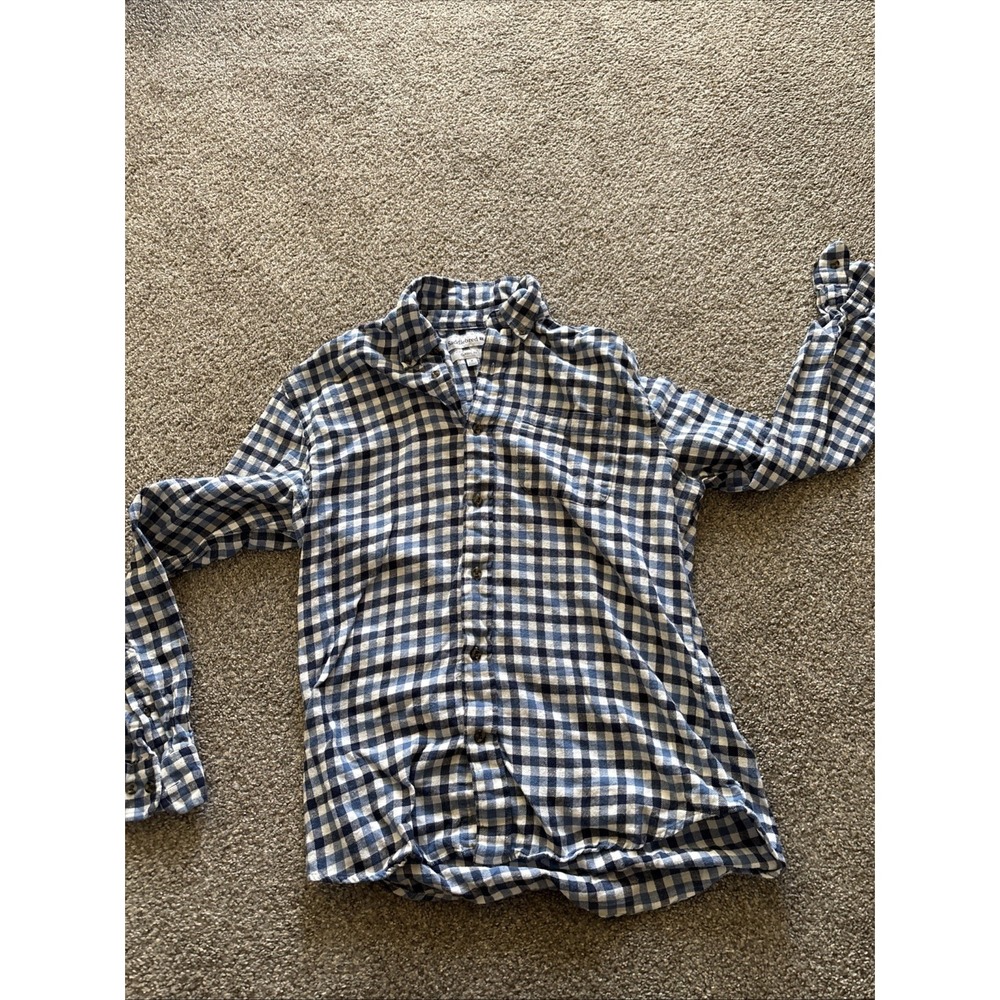 Mens Plaid Saddlebread Button Up Long Sleeve Polo Size Medium Classic Fit‎